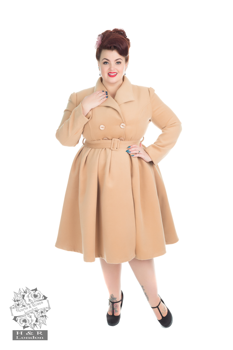 Camel Brown Vintage Swing Coat